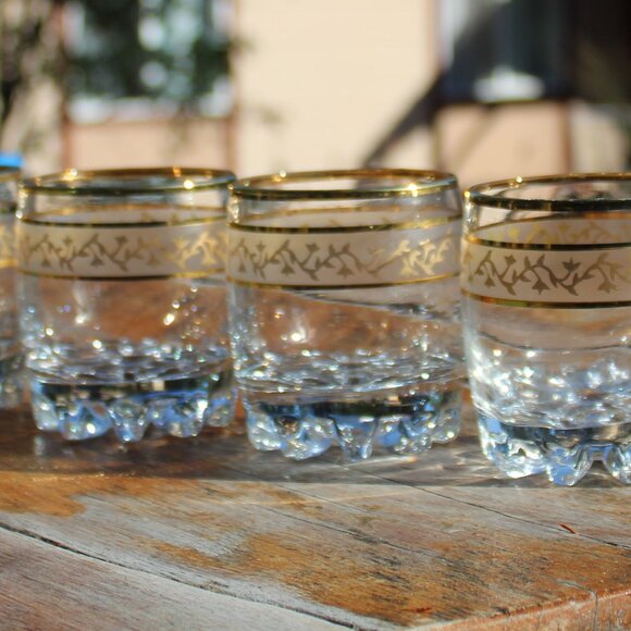 Vintage Victoria Crystal Whiskey Glasses – Gold Trim – Rocks Glass Set – Holiday - Picture 9 of 16